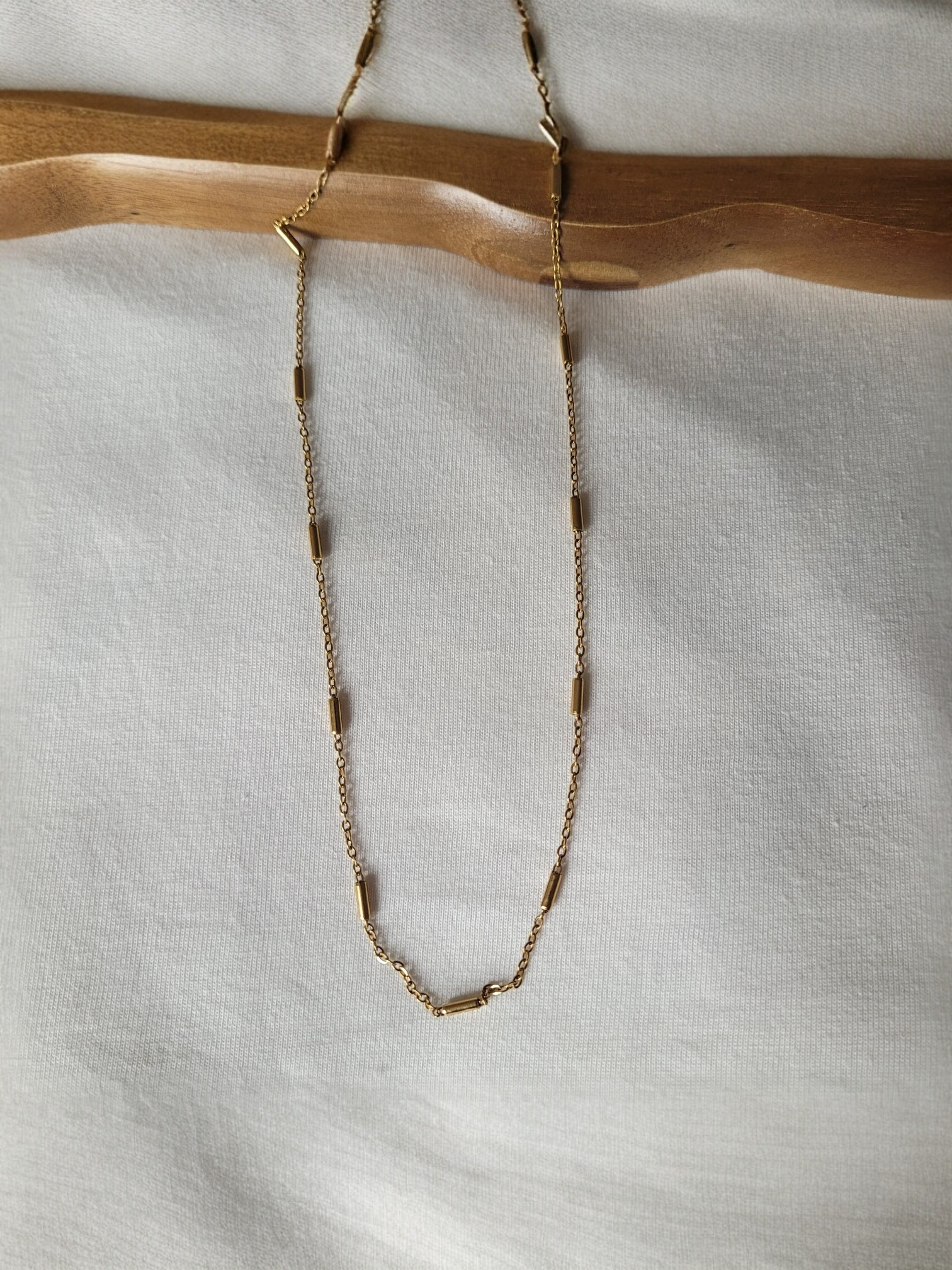 Gold Plated Bar Detail Necklace