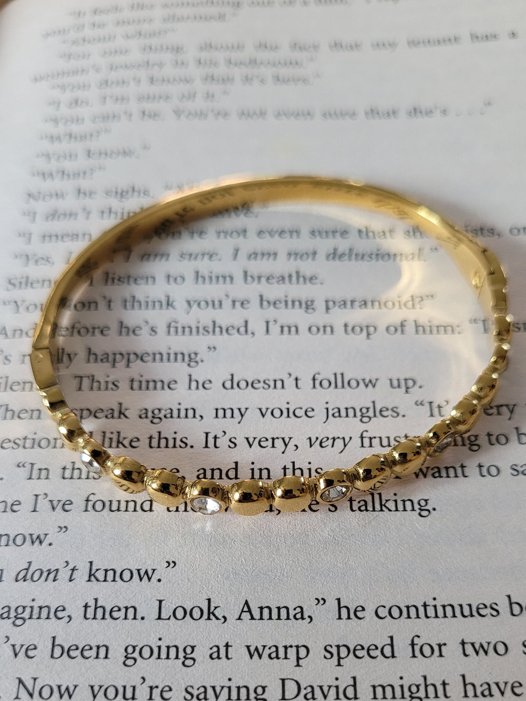 Gold Plated Beaded Crystal Bangle