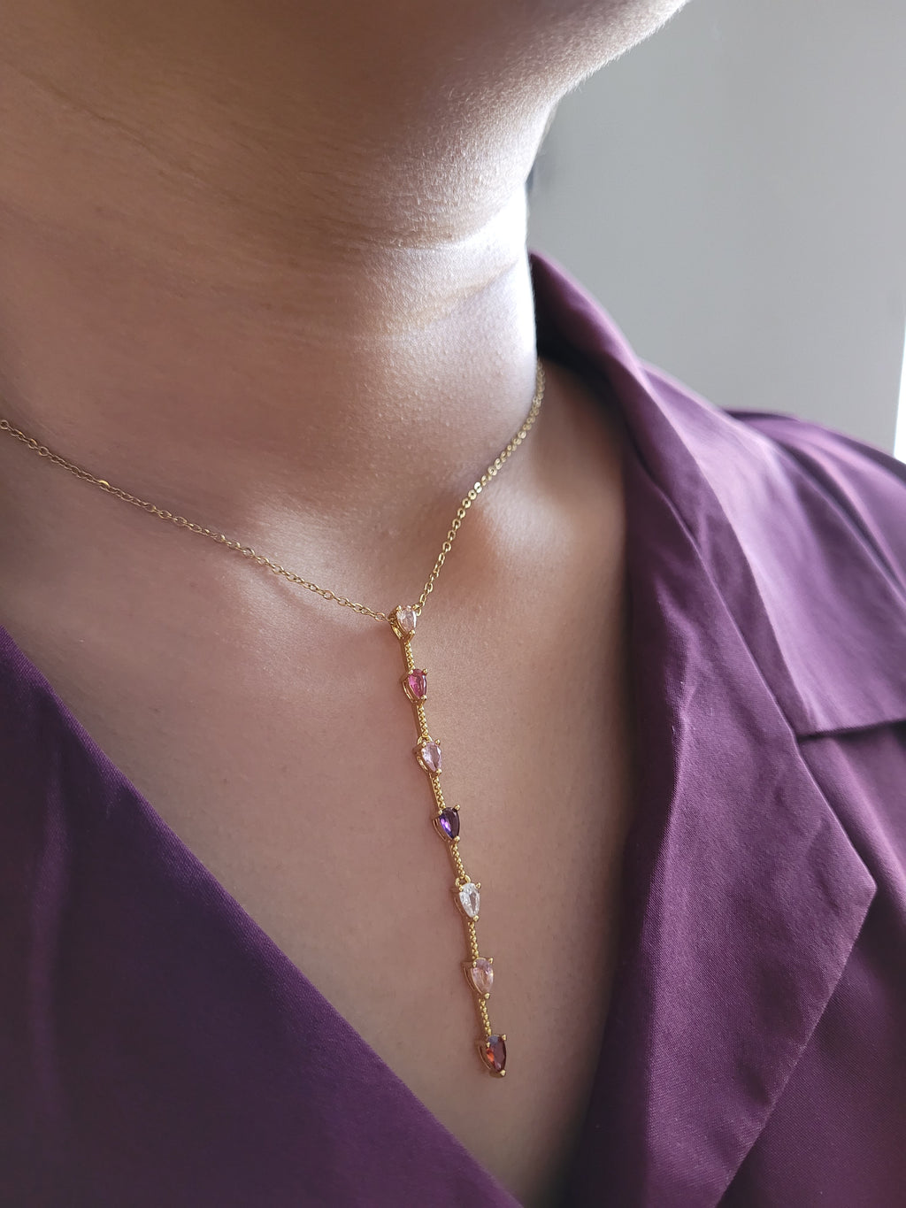 Aurora Multicolour Drop Necklace