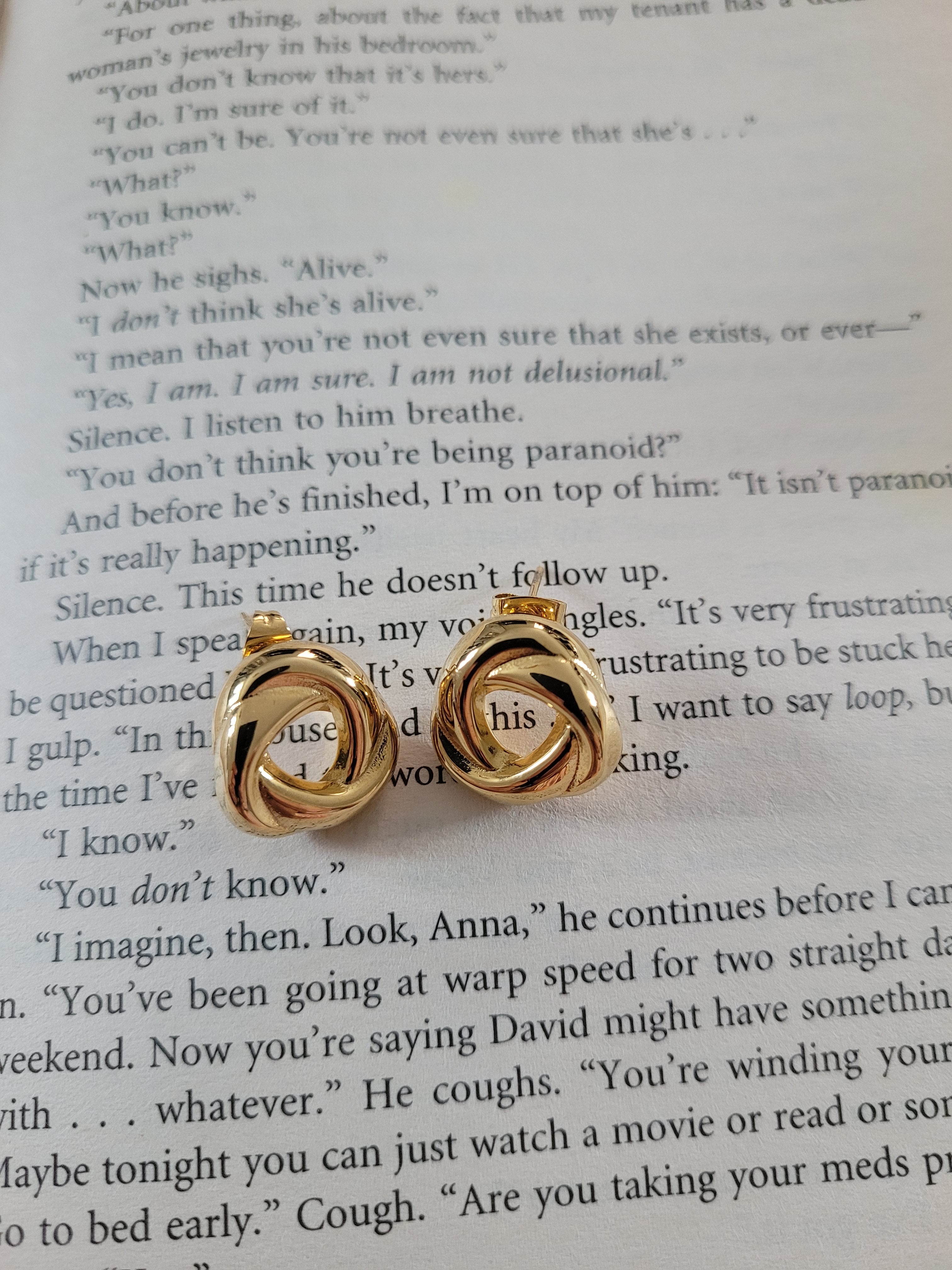 Gold Plated Twisted Hoop Stud Earrings
