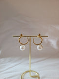 Gold Plated Pearl Hoop Earrings
