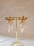 Gold Plated Starfish Charm Drop Earrings