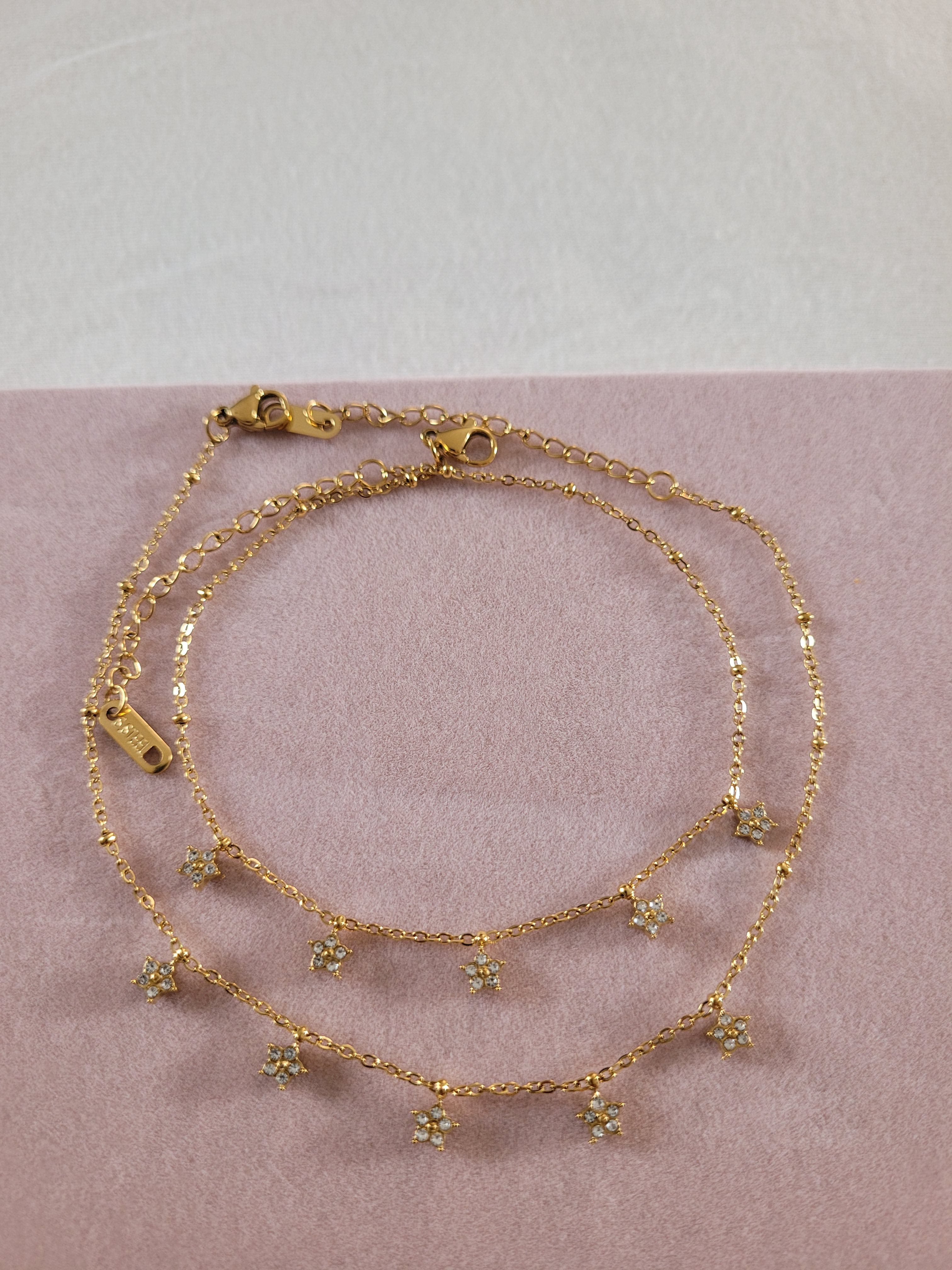 Gold Plated Star Charm Anklet