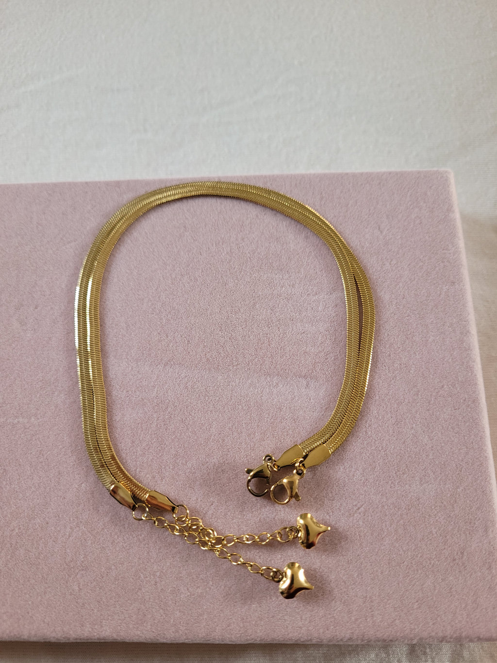 Gold Plated Herringbone Chain Anklet Set