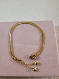 Gold Plated Herringbone Chain Anklet Set