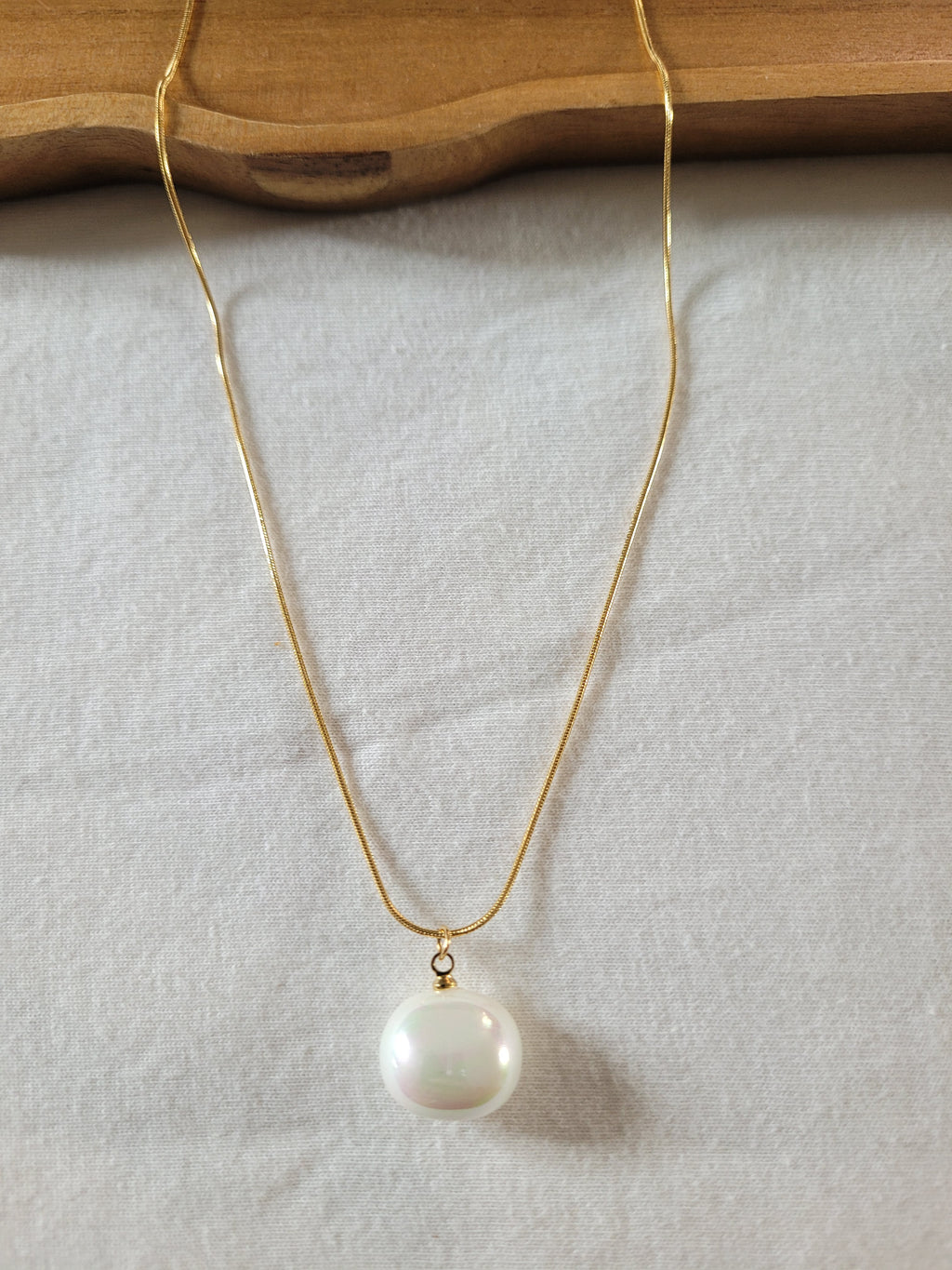 Gold Plated Pearl Pendant Necklace