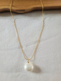 Gold Plated Pearl Pendant Necklace