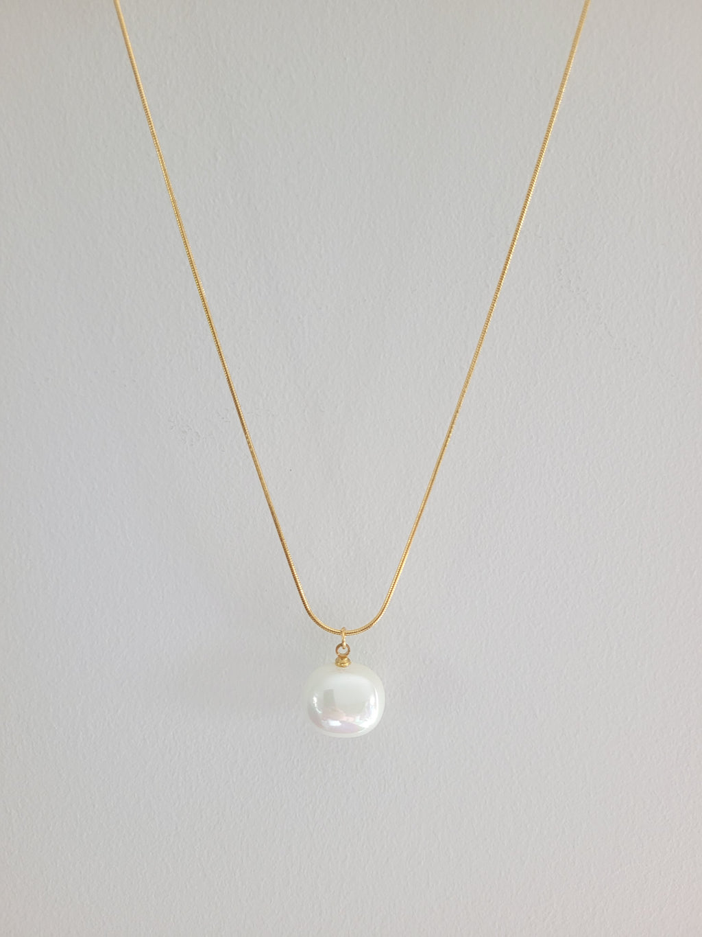 Gold Plated Pearl Pendant Necklace