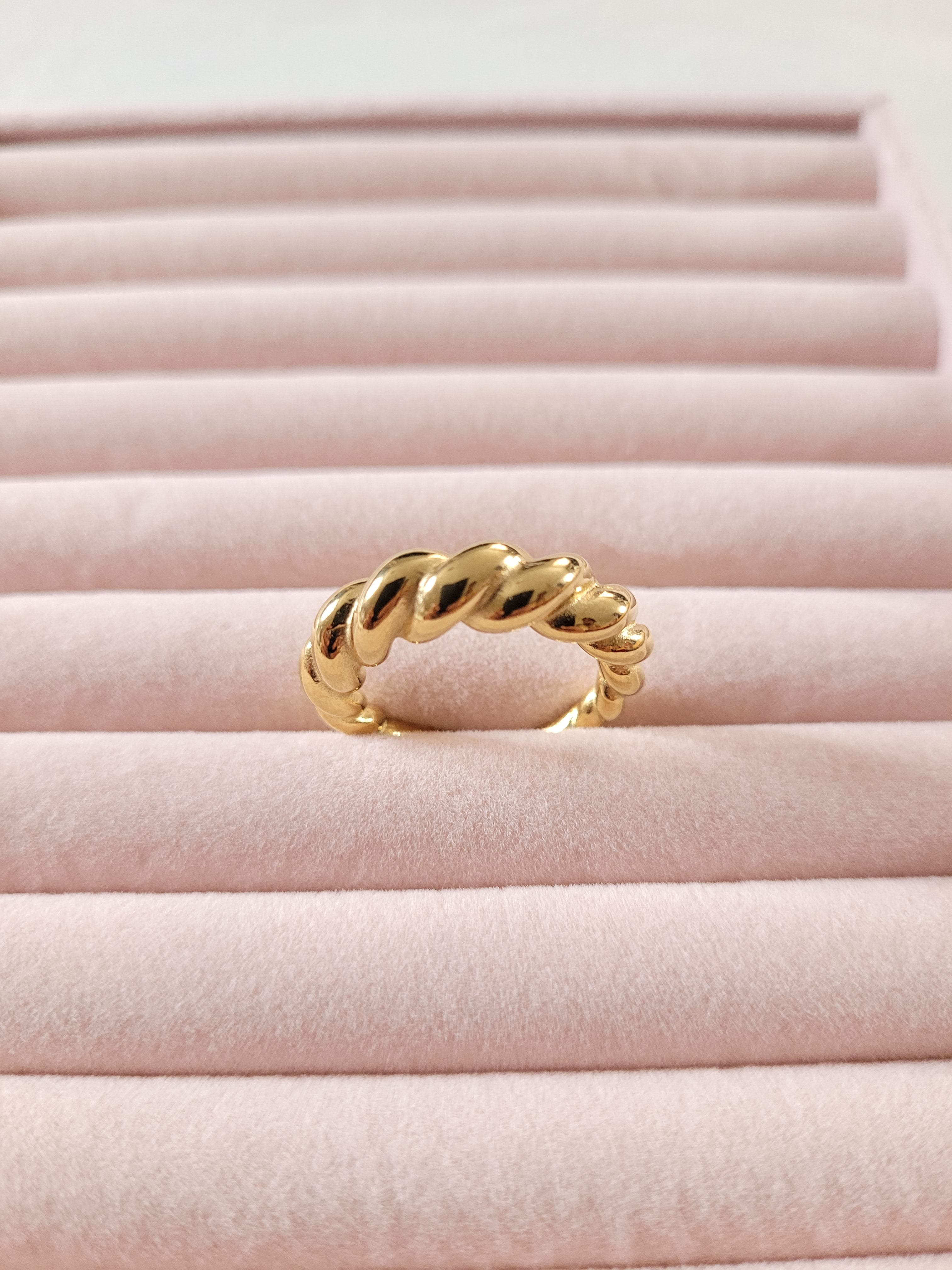Gold Plated Twisted Knot Band Ring