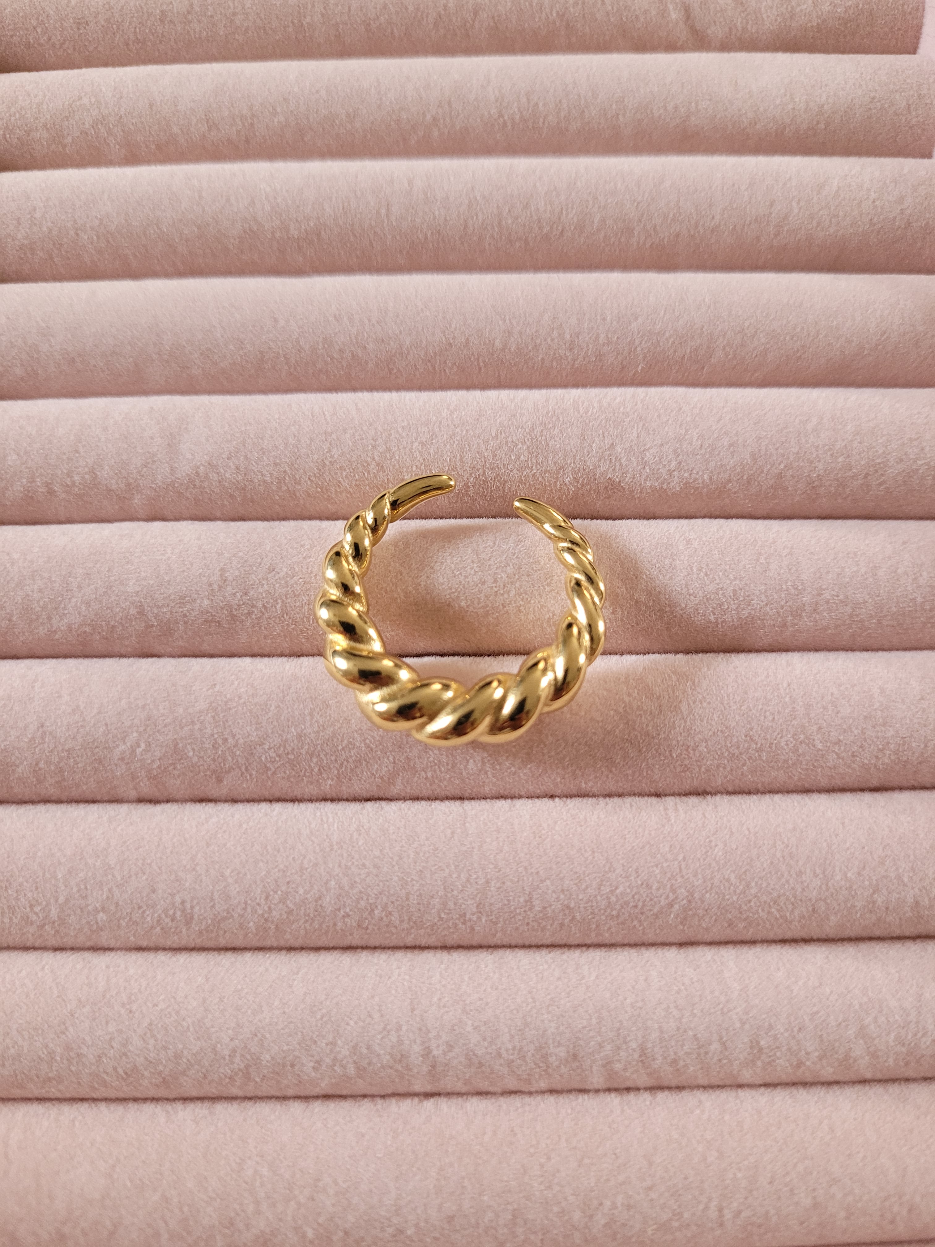 Gold Plated Twisted Knot Band Ring