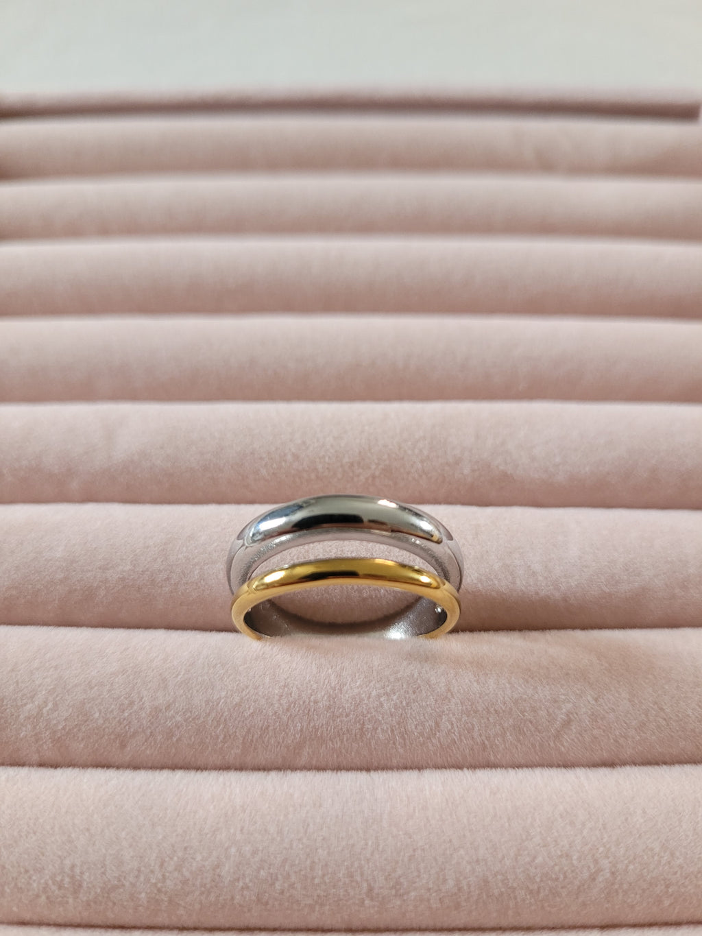 Stainless Steel Two‑Tone Stack Ring