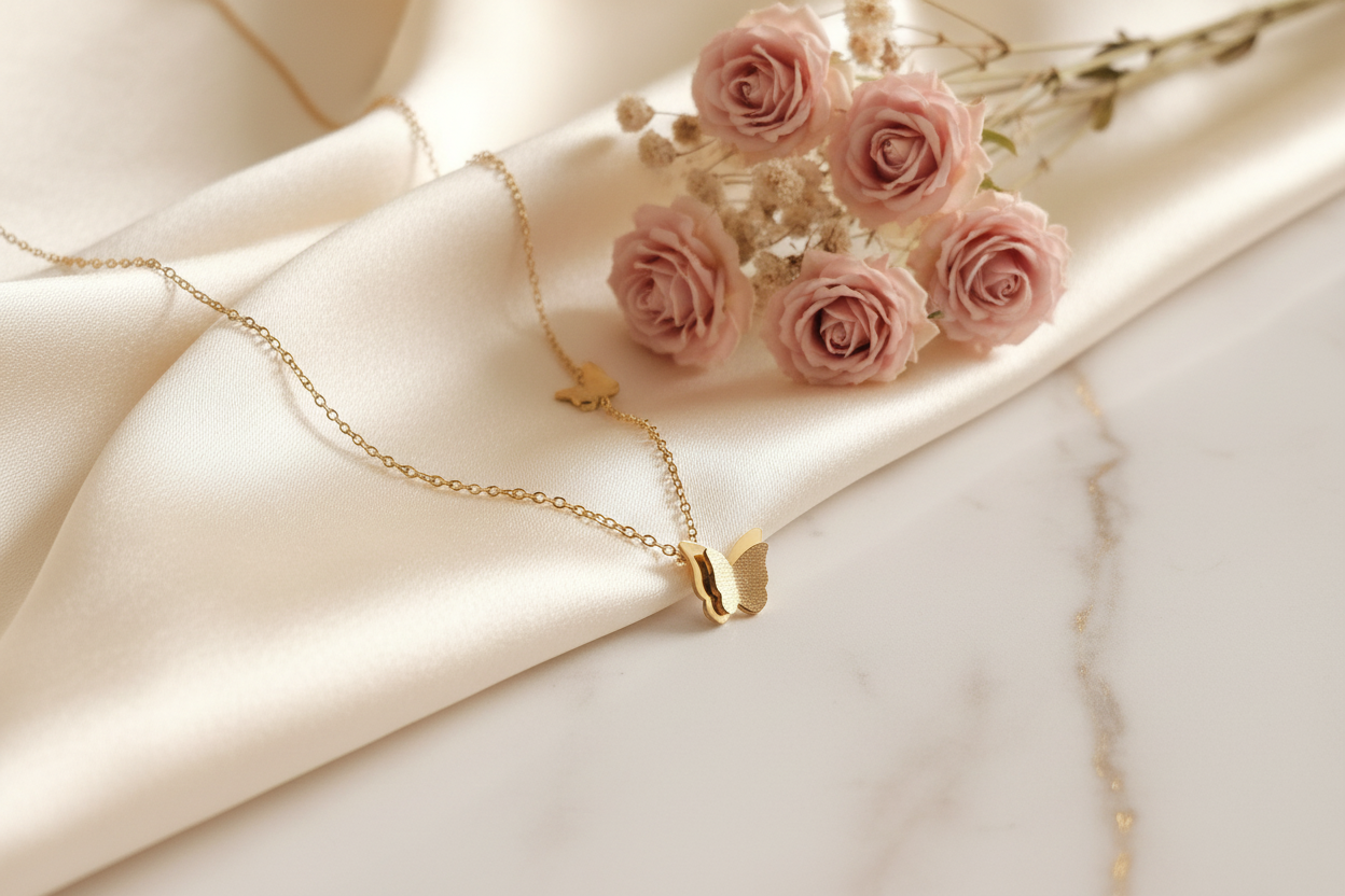 Butterfly Necklace in luxurious setting
